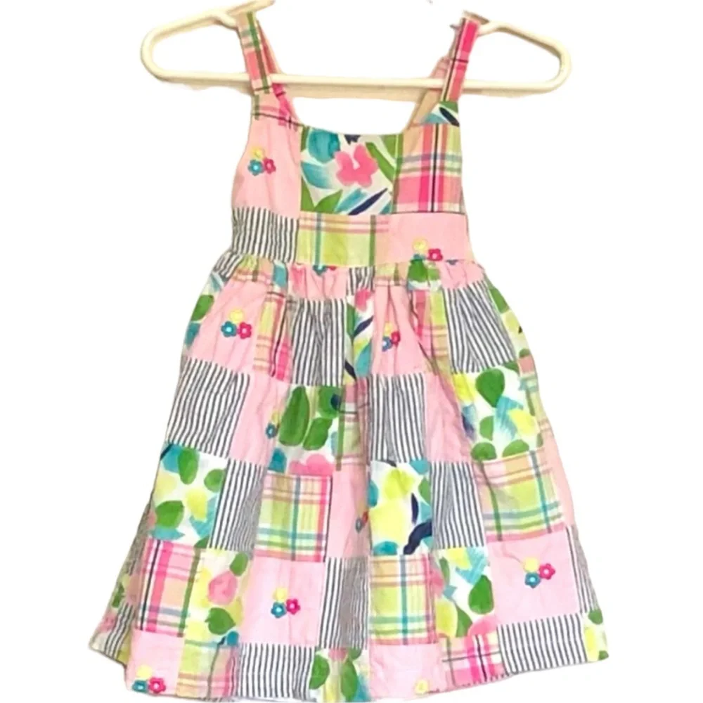 Gymboree Patchwork Girls Dress Sz 12-18mos